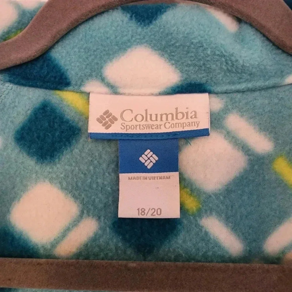 Columbia zip-up fleece size Kids 18/20 Blue And White - Picture 4 of 5